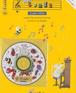 A cd with a picture of animals and music notes.